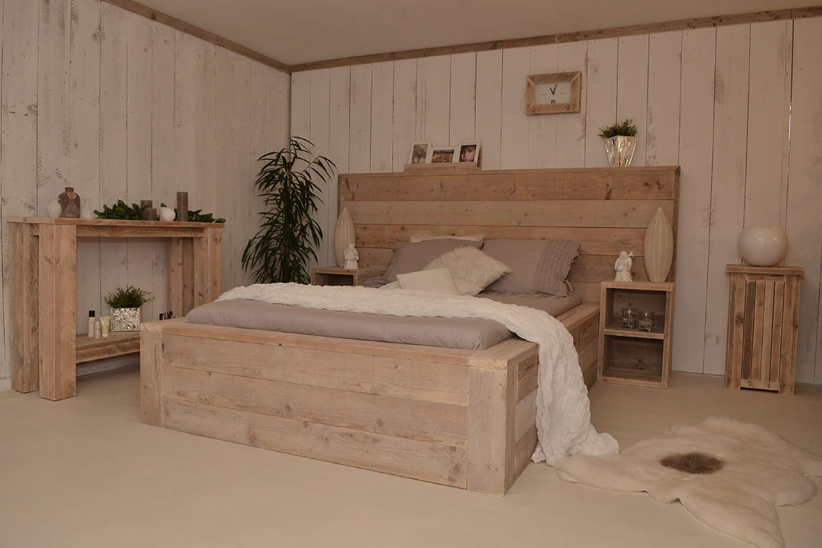 steigerhout slaapkamer meubels